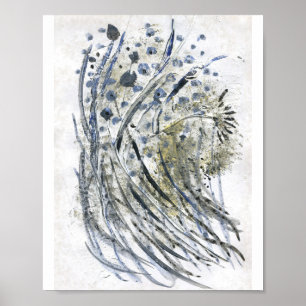 Póster Pintura moderna acrílica y vegetal