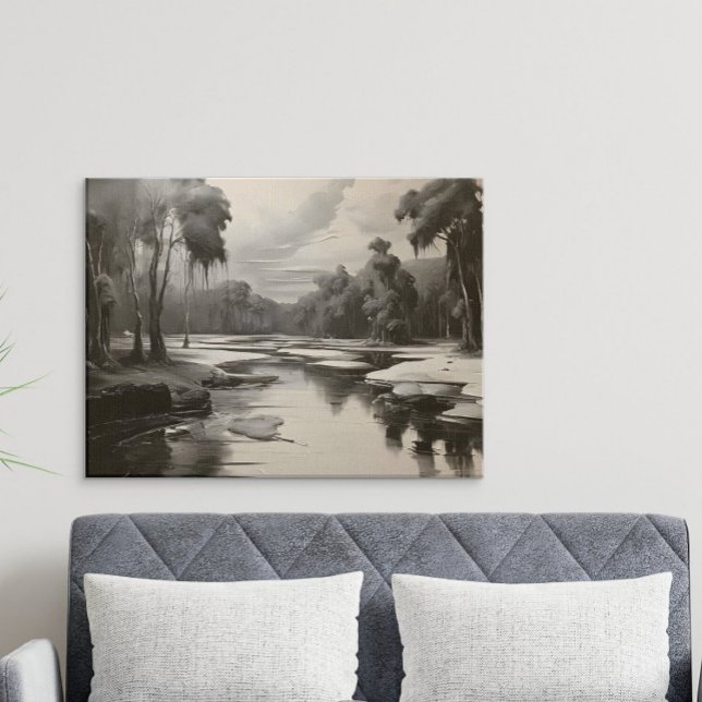 Póster Pintura moderna de paisajes blancos y negros (Subido por el creador)