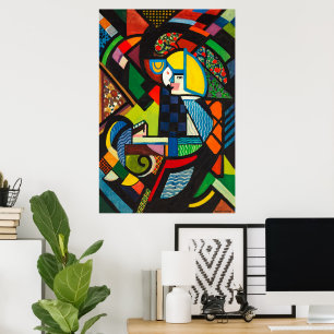 Póster Pintura Modernista Geométrica Colorida Abstracta