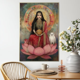 Póster Pintura Mosaico Art Nouveau de la Diosa Hindú Laks