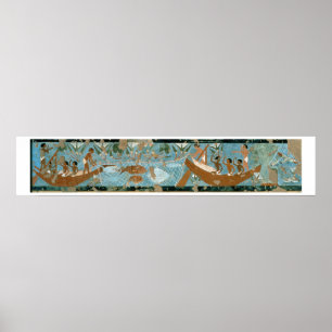 Póster Pintura mural de la tumba de Ipuy, Tebas, depic