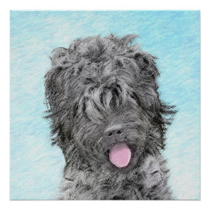 Póster Pintura negra del territorio ruso - Perro original