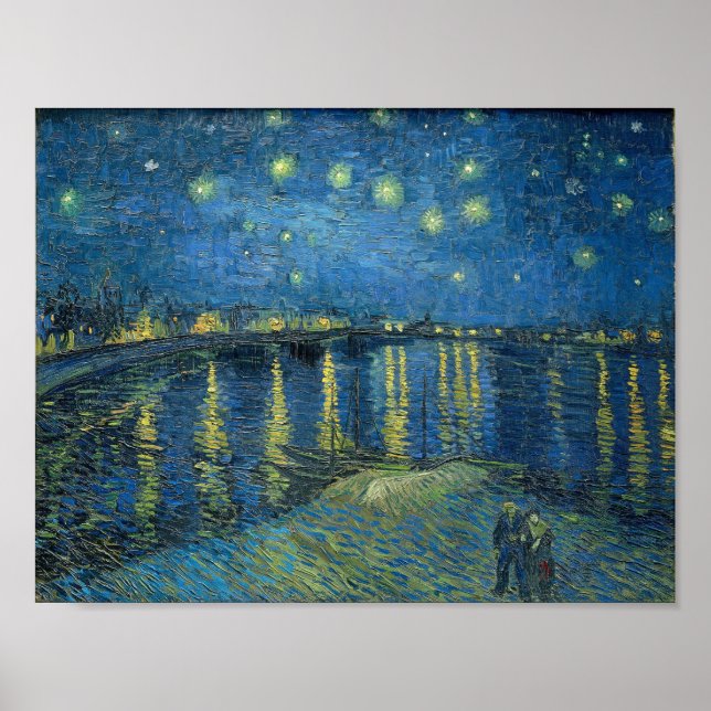 Póster Pintura nocturna de Van Gogh Starry Rhone (Frente)