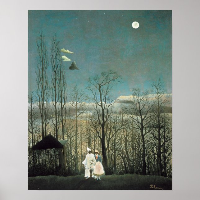 Póster Pintura nocturna del Carnaval de Rousseau (Frente)