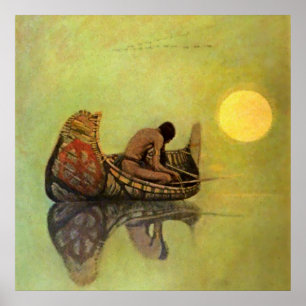 Póster Pintura occidental de N C Wyeth “El pescador silen
