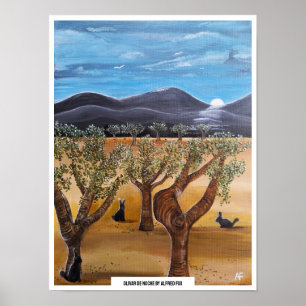 Póster Pintura Olivar de Noche de Alfred Fox