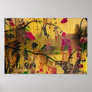 Póster Pintura oriental. Estilo japonés