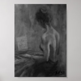 Póster Pintura original de Pianista Mujer