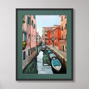 Póster Pintura original del canal veneciano