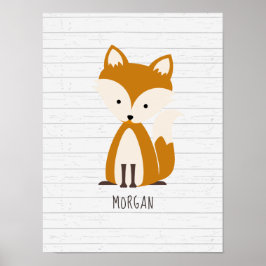 Póster Pintura personalizada de enfermería de Baby Fox Wo