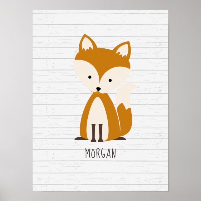 Póster Pintura personalizada de enfermería de Baby Fox Wo (Frente)