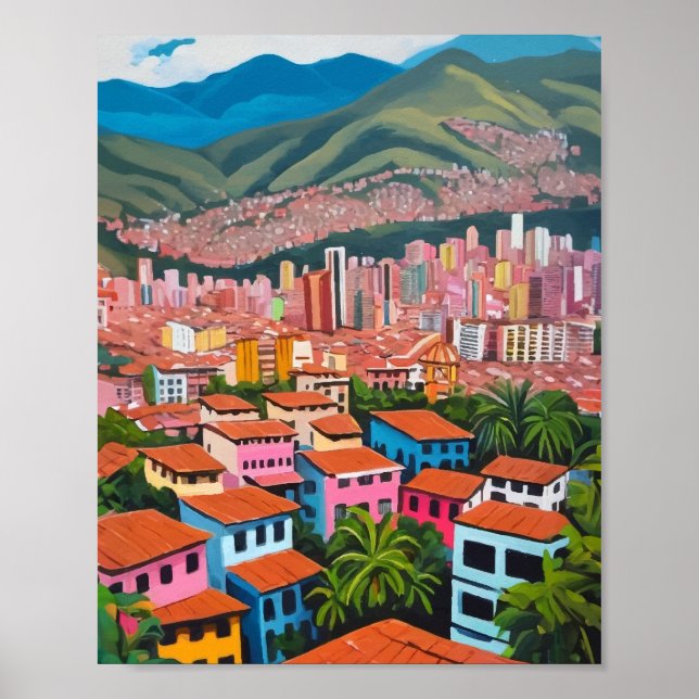 Póster Pintura petrolera de Medellín Colombia (Frente)