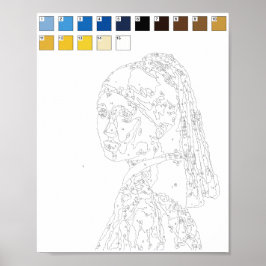 Póster Pintura por números: Chica con un Pearl Earring