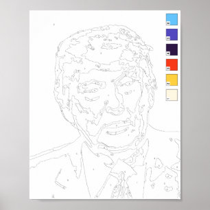 Póster Pintura por números: Donald Trump 2