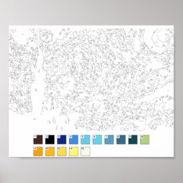 Póster Pintura Por Números: La Noche Starry