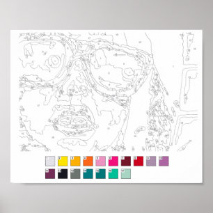 Póster Pintura por Poster de números: Chica de graffiti