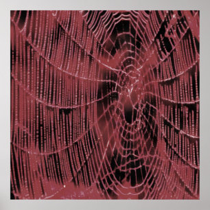 Póster Pintura Resumen De Una Magenta Red De Cobardes Ros