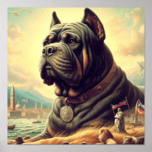 Póster Pintura Retro Cane Corso