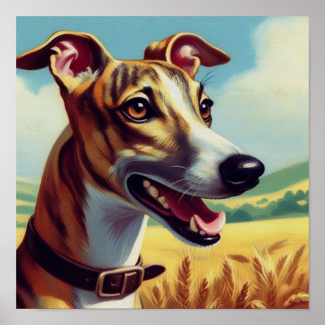 Póster Pintura retro de lechón (Frente)