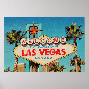 Póster Pintura Retro Fabuloso Rótulo Las Vegas Nevada