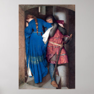 Póster Pintura Romántica El Encuentro en la Escalera de l