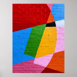 Póster Pintura rosa y amarilla en las paredes