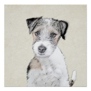 Póster Pintura Rusell Terrier - Arte Perro Original