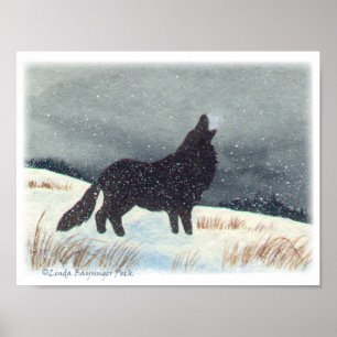 Póster Pintura sacada el polvo nieve de la acuarela del