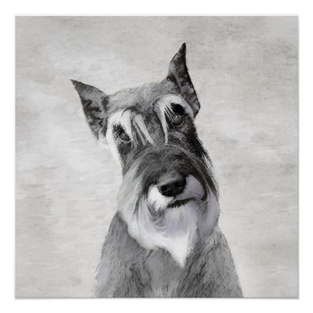Póster Pintura Schnauzer (gigante) - Arte de perros (Anverso)