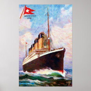 Póster Pintura Titanic De Aceite De La Línea Estrella Bla
