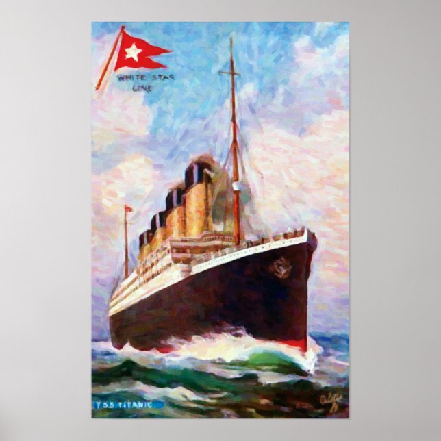 Póster Pintura Titanic De Aceite De La Línea Estrella Bla (Frente)
