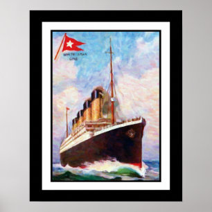 Póster Pintura Titanic De Aceite De La Línea Estrella Bla