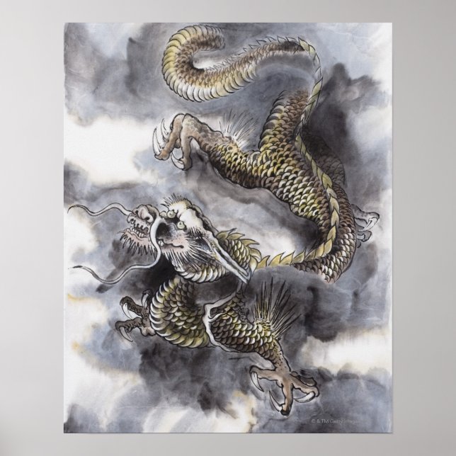 Póster Pintura Tradicional China, Año Del Dragón 4 (Frente)