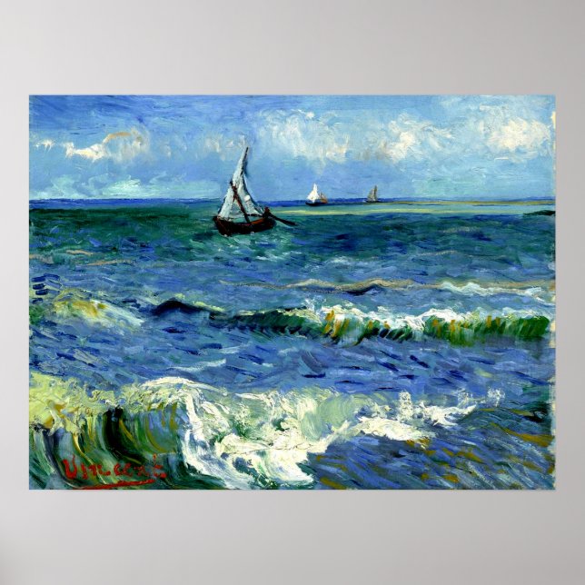 Póster Pintura Van Gogh, Capa de mar, (Frente)