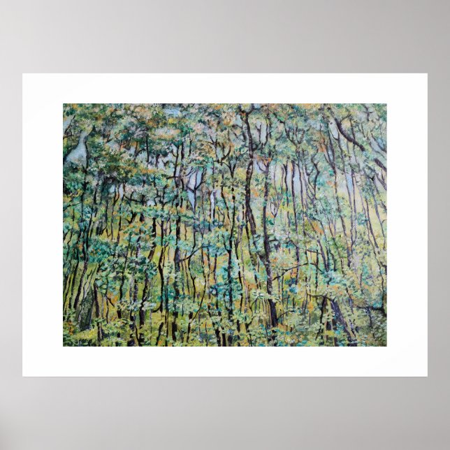 Póster Pintura verde del bosque (Frente)