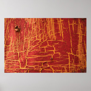 Póster Pintura vieja en ruinas en una placa de acero. abs