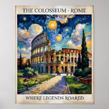 Pintura vintage de Van Gogh del Coliseo de Roma