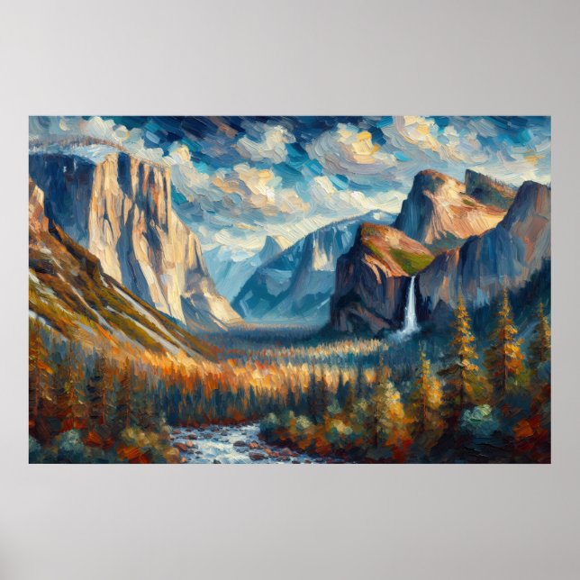 Póster Pintura Yosemite de aceite (Frente)