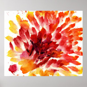Póster Pinturas florales abstractas 5 de la acuarela