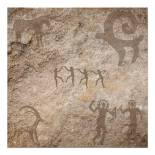 Póster Pinturas Nativas Únicas de Petroglifos del Suroest