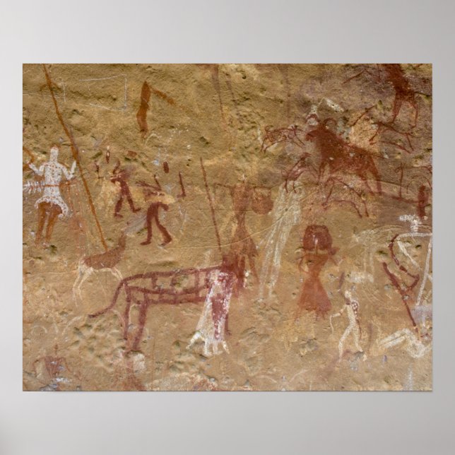 Póster Pinturas rupestres prehistóricas, Akakus, Sahara (Frente)