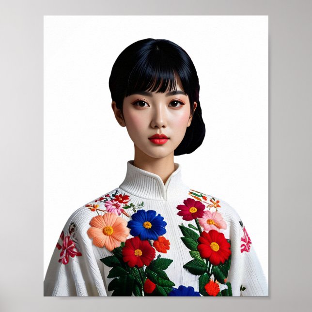 Póster pinup belleza japonesa (Frente)