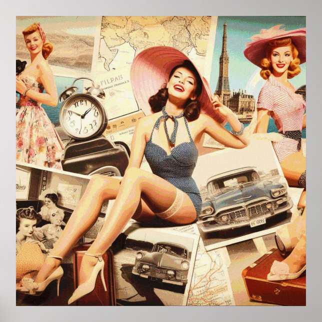 Póster Pinup de moda vintage (Frente)