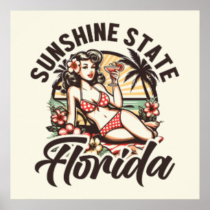 Póster Pinup de Retro Florida