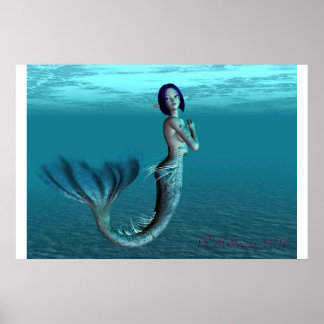 Póster pinup de sirena