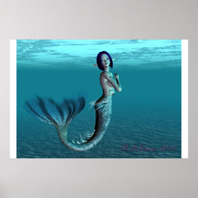 Póster pinup de sirena (Frente)