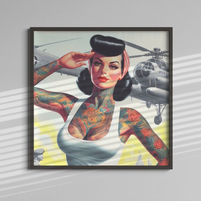 Póster Pinup de tatuaje vintage (Subido por el creador)