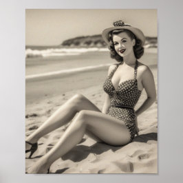 Póster pinup plage