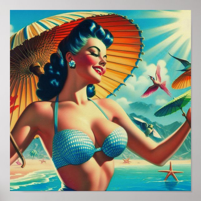 Póster Pinza bikini vintage (Frente)
