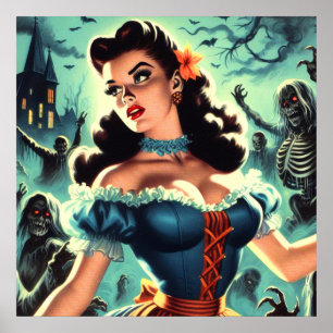Póster Pinza de horror vintage